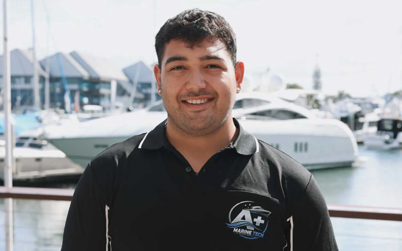 Angelo from A+ Marine Tech at a Gold Coast marina